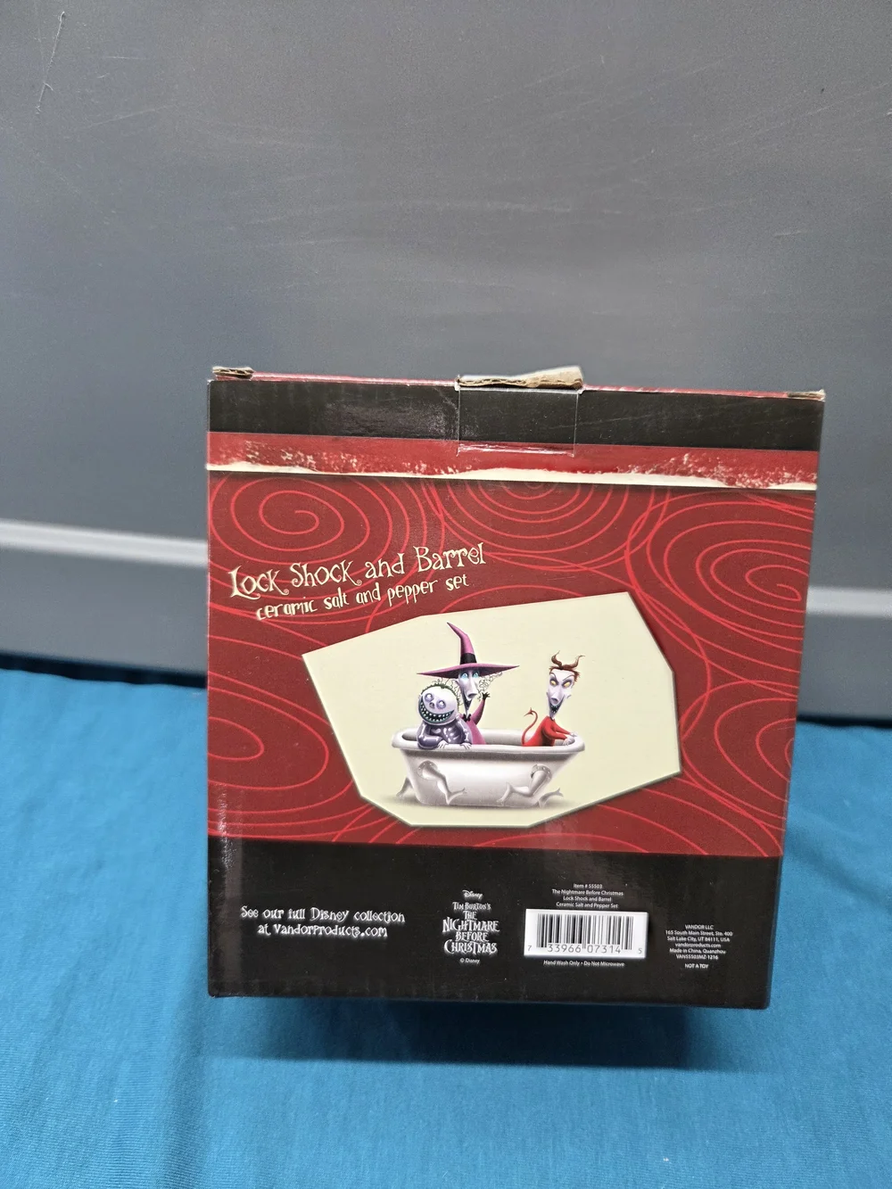 Vintage Nightmare Before Christmas Salt & Pepper Shakers Lock Shock & Barrel
